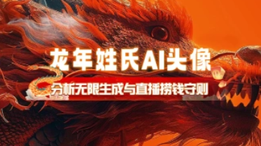 龙年姓氏AI头像_分析无限生成与直播捞钱守则-招财阁-互联网项目分享基地-创业兼职副业项目 - 网络项目库 - 互联网项目分享基地