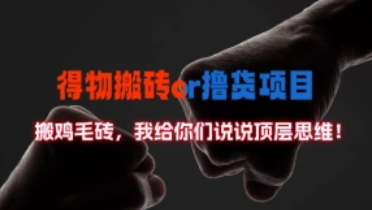得物搬砖/撸货项目？掰下数据，我给你们说说顶层思维（v2.0版教程）-招财阁-互联网项目分享基地-创业兼职副业项目 - 网络项目库 - 互联网项目分享基地